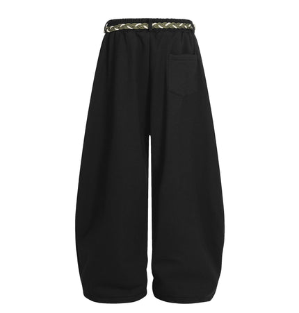 TALKLESSFASHION Fleece Scimitar Wide-Leg Sweatpants