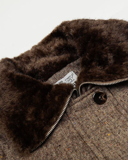 TALKLESSFASHION fur collar fleece padded jacket