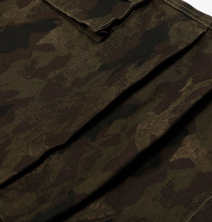 TALKLESSFASHION G6801 American Retro Street Summer High-End Pleated Camouflage Workwear Design Men's Loose Cropped Shorts