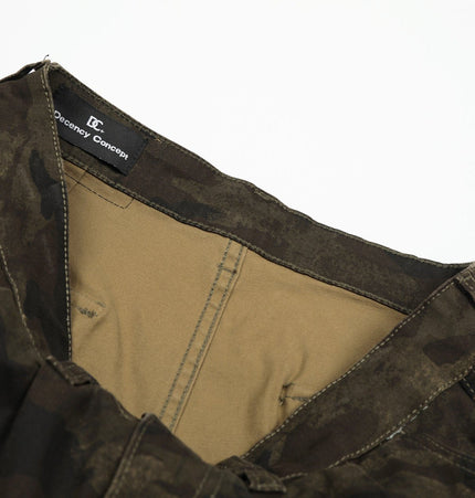 TALKLESSFASHION G6801 American Retro Street Summer High-End Pleated Camouflage Workwear Design Men's Loose Cropped Shorts