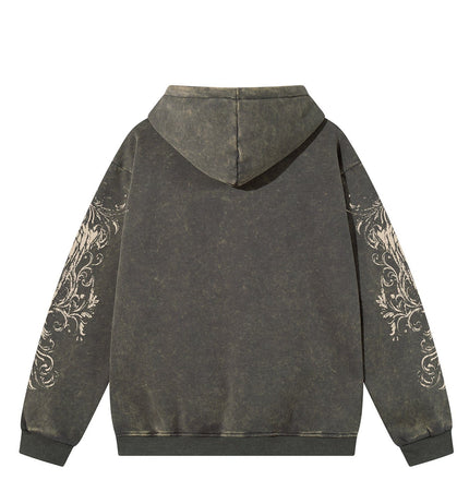 TALKLESSFASHION Graphic  Washed Hooded Pullover