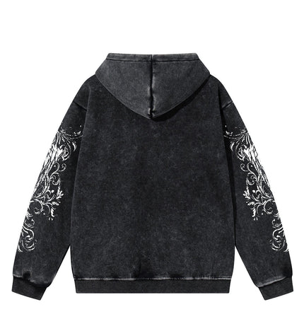 TALKLESSFASHION Graphic  Washed Hooded Pullover