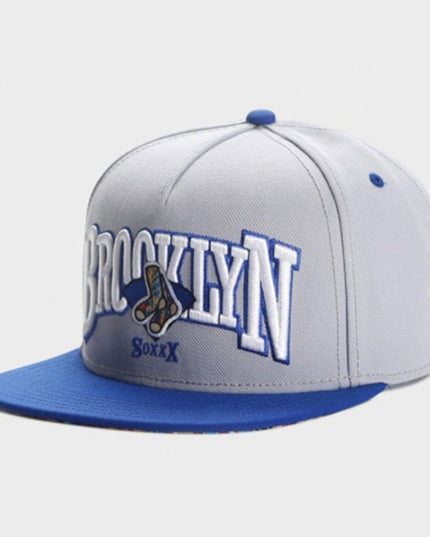 TALKLESSFASHION gray Cross-border supply gray BROOKLYN sports basketball hat shade vintage hip hop street flat brim hat