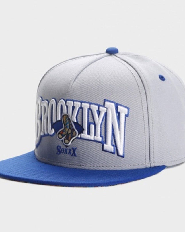TALKLESSFASHION gray Cross-border supply gray BROOKLYN sports basketball hat shade vintage hip hop street flat brim hat