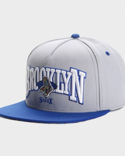 TALKLESSFASHION gray Cross-border supply gray BROOKLYN sports basketball hat shade vintage hip hop street flat brim hat