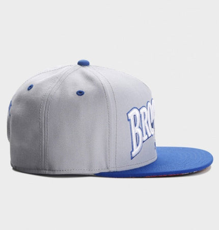 TALKLESSFASHION gray Cross-border supply gray BROOKLYN sports basketball hat shade vintage hip hop street flat brim hat