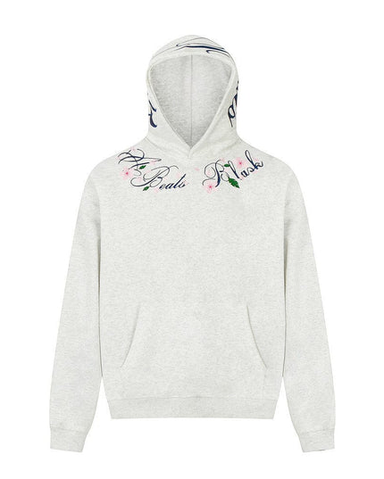 TALKLESSFASHION Gray / L Embroidery Letter Printed hoodie—5001