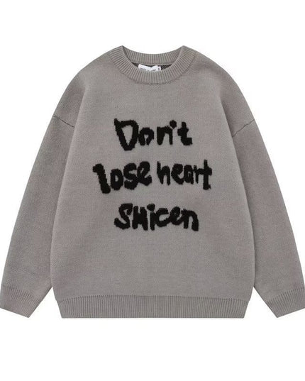 TALKLESSFASHION Gray / L Retro Jacquard Sweater—7590