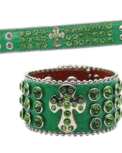 TALKLESSFASHION Green cross hip-hop punk hand band