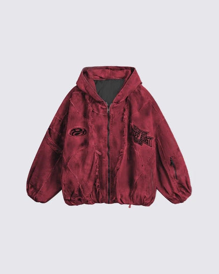 TALKLESSFASHION GUO WEAR wasteland style, national tide, mottled distressed overalls, men's and women's winter cotton clothes, casual and versatile