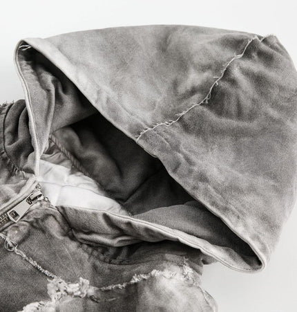 TALKLESSFASHION GUO WEAR wasteland style, national tide, mottled distressed overalls, men's and women's winter cotton clothes, casual and versatile
