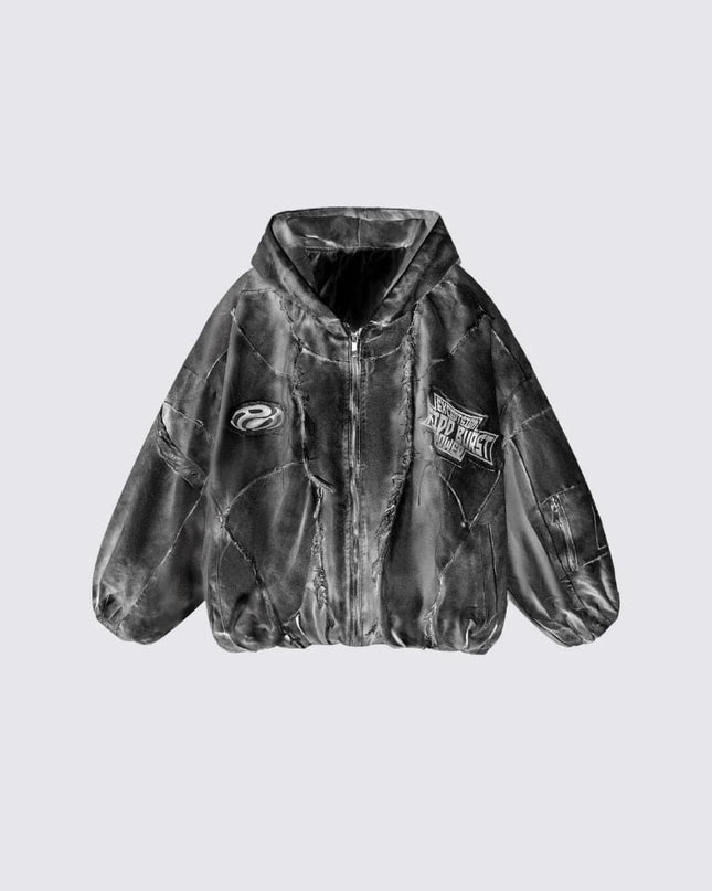 TALKLESSFASHION GUO WEAR wasteland style, national tide, mottled distressed overalls, men's and women's winter cotton clothes, casual and versatile