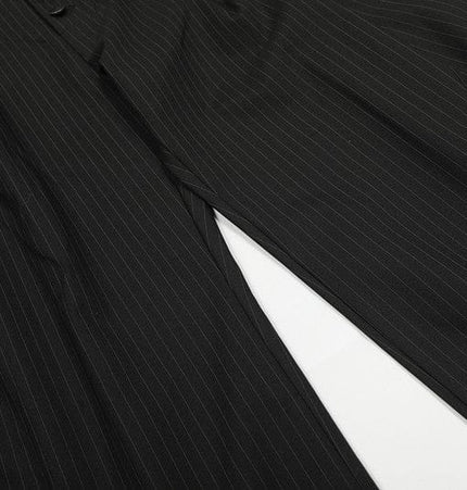 TALKLESSFASHION GXFortune American Casual Zen Pleated Straight Striped Trousers Kendo Streamer Draped Casual Pants