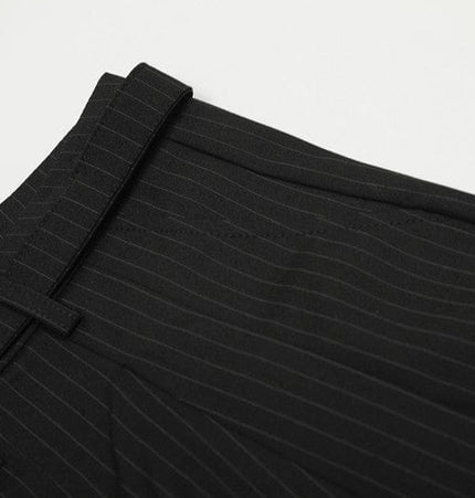 TALKLESSFASHION GXFortune American Casual Zen Pleated Straight Striped Trousers Kendo Streamer Draped Casual Pants
