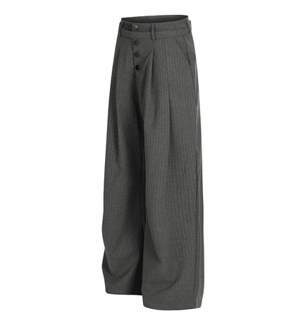 TALKLESSFASHION GXFortune American Casual Zen Pleated Straight Striped Trousers Kendo Streamer Draped Casual Pants
