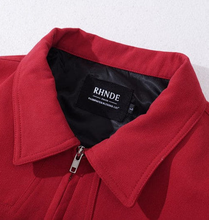 TALKLESSFASHION GXFortune American Red Harrington Cargo Jacket Men's and Women's Fall Short Wide Commuter Petit Jacket