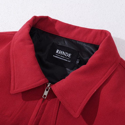 TALKLESSFASHION GXFortune American Red Harrington Cargo Jacket Men's and Women's Fall Short Wide Commuter Petit Jacket