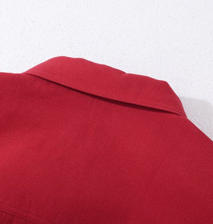 TALKLESSFASHION GXFortune American Red Harrington Cargo Jacket Men's and Women's Fall Short Wide Commuter Petit Jacket