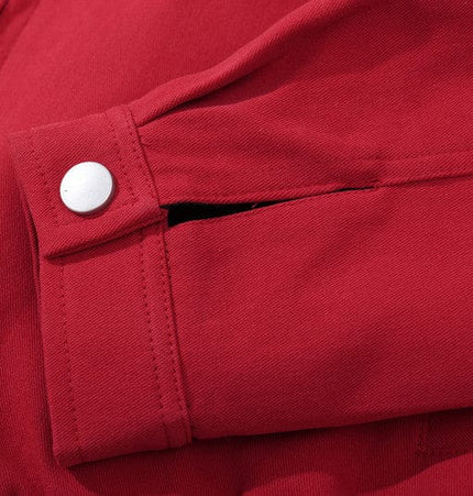 TALKLESSFASHION GXFortune American Red Harrington Cargo Jacket Men's and Women's Fall Short Wide Commuter Petit Jacket