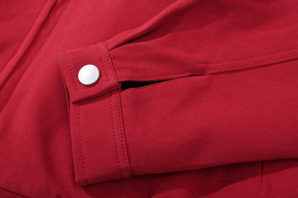 TALKLESSFASHION GXFortune American Red Harrington Cargo Jacket Men's and Women's Fall Short Wide Commuter Petit Jacket