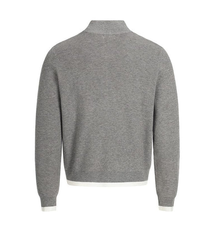 TALKLESSFASHION GXFortune American Stand Collar Double Zip Sweater Men's Fall Loose Knit Cardigan Men's Trendy Versatile Jacket