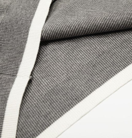 TALKLESSFASHION GXFortune American Stand Collar Double Zip Sweater Men's Fall Loose Knit Cardigan Men's Trendy Versatile Jacket