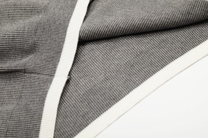 TALKLESSFASHION GXFortune American Stand Collar Double Zip Sweater Men's Fall Loose Knit Cardigan Men's Trendy Versatile Jacket