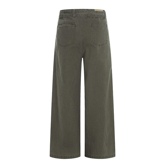 TALKLESSFASHION GXFortune American Vintage Design Straight Slacks Men's and Women's Cleanfit slimming wide-leg jeans