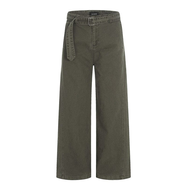 TALKLESSFASHION GXFortune American Vintage Design Straight Slacks Men's and Women's Cleanfit slimming wide-leg jeans