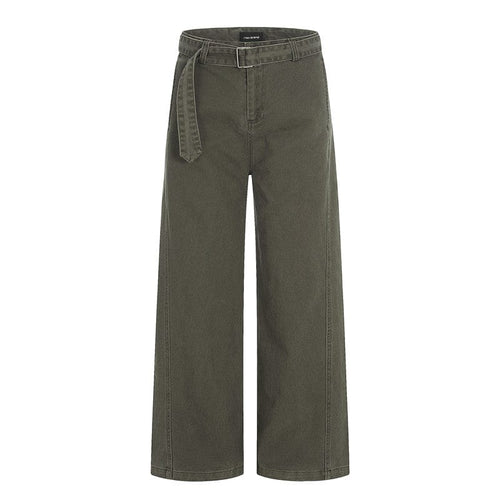 TALKLESSFASHION GXFortune American Vintage Design Straight Slacks Men's and Women's Cleanfit slimming wide-leg jeans