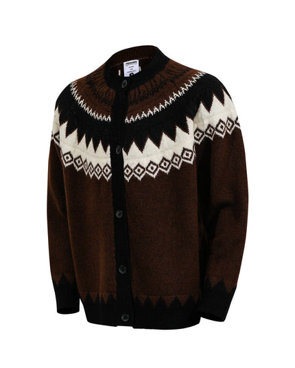 TALKLESSFASHION GXFortune American Vintage Fair Island Crew Neck Cardigan Sweater For Men and Women Couples Lazy Knitwear