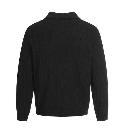 TALKLESSFASHION GXFortune American vintage high-end knitted polo shirt men's and women's trendy brand loose casual couple tops