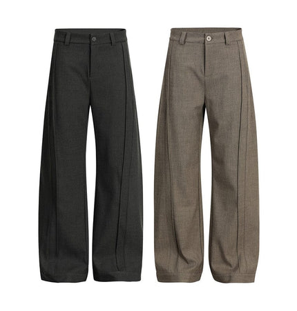 TALKLESSFASHION GXFortune Retro Deconstructed Design Old Money Style Trousers for Men and Women Loose Casual High-End Straight Pants