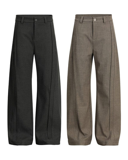 TALKLESSFASHION GXFortune Retro Deconstructed Design Old Money Style Trousers for Men and Women Loose Casual High-End Straight Pants