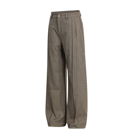TALKLESSFASHION GXFortune Retro Deconstructed Design Old Money Style Trousers for Men and Women Loose Casual High-End Straight Pants
