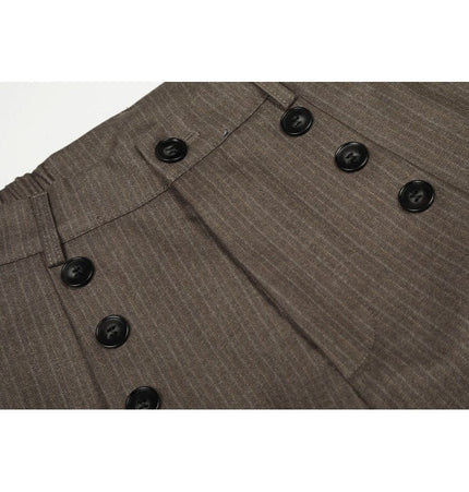 TALKLESSFASHION GXFortune Vintage High-End Button-Down Casual Pants Men's and Women's Trendy Old Money Style Straight Loose Floor-Length Pants