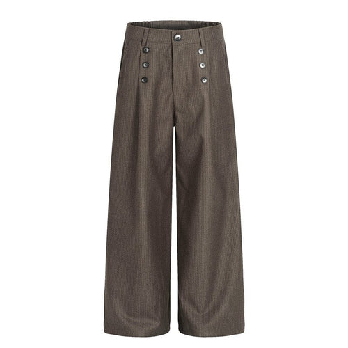 TALKLESSFASHION GXFortune Vintage High-End Button-Down Casual Pants Men's and Women's Trendy Old Money Style Straight Loose Floor-Length Pants