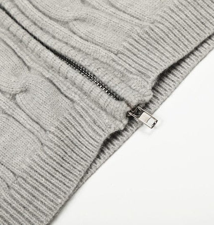 TALKLESSFASHION GXFortune Vintage Lazy Wind Twist Hooded Knit Cardigan Men's and Women's Fall Winter Loose Casual Sweater Coat