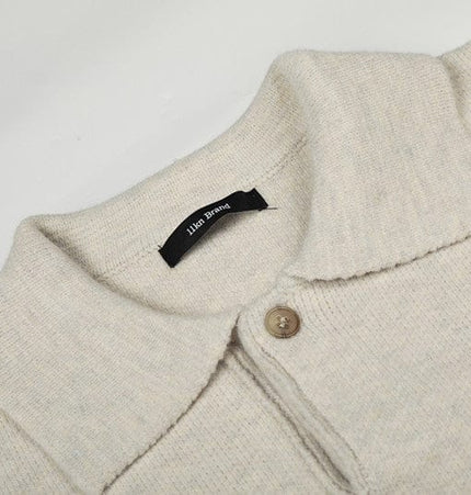 TALKLESSFASHION GXFortune Winter American Heavy Solid Color Polo Collar Sweater Men's and Women's High-End Loose Warm Top Trend