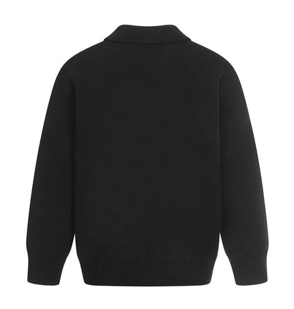 TALKLESSFASHION GXFortune Winter American Heavy Solid Color Polo Collar Sweater Men's and Women's High-End Loose Warm Top Trend