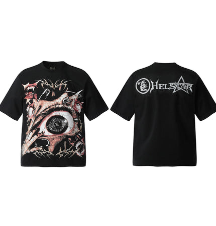 TALKLESSFASHION HELLSTARSTA All-over vintage short sleeve T-shirt tie clip