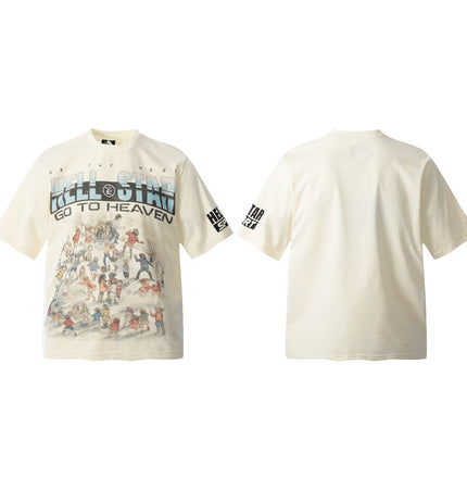 TALKLESSFASHION HELLSTARSTA all-over vintage short-sleeved T-shirt