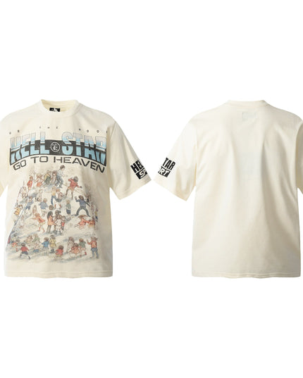 TALKLESSFASHION HELLSTARSTA all-over vintage short-sleeved T-shirt