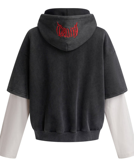 TALKLESSFASHION High Street Contrast Stitching Two Piece Hooded Pullover