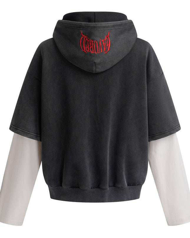 TALKLESSFASHION High Street Contrast Stitching Two Piece Hooded Pullover