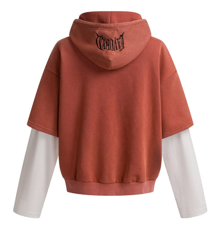 TALKLESSFASHION High Street Contrast Stitching Two Piece Hooded Pullover