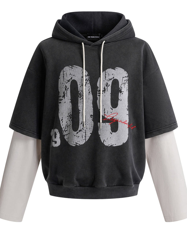 TALKLESSFASHION High Street Contrast Stitching Two Piece Hooded Pullover