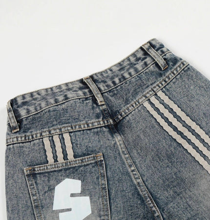 TALKLESSFASHION High Street Three-Bar Scimitar Jeans