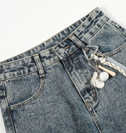 TALKLESSFASHION High Street Three-Bar Scimitar Jeans