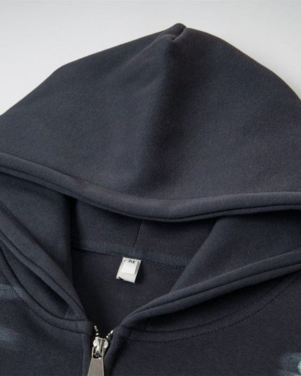 TALKLESSFASHION high street trendy zip Letter print hoodie